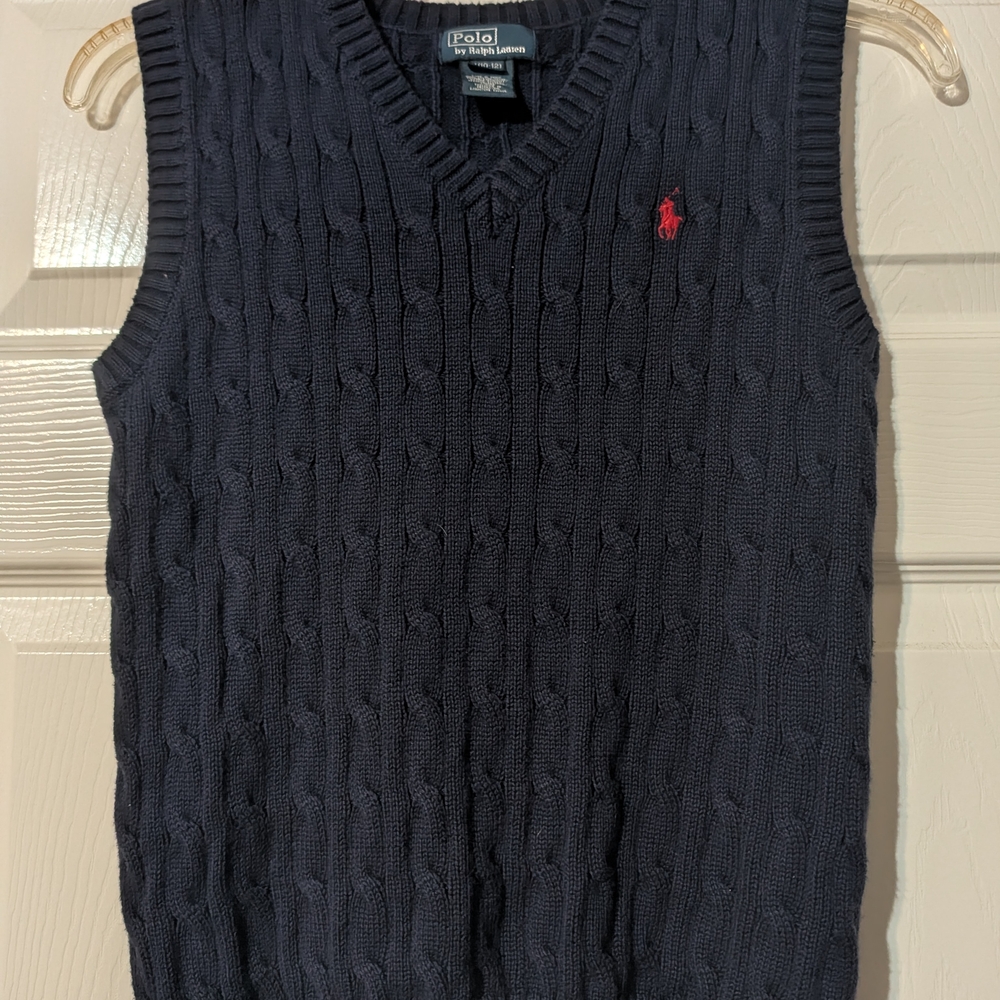 Ralph Lauren Boy's Navy Blue V-Neck Sweater Vest